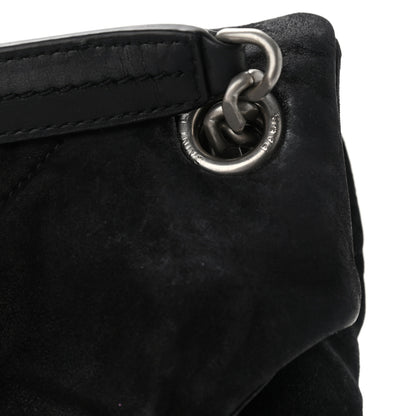 Saint Laurent Suede Quilted Medium Loulou Puffer Monogram Chain Satchel Black 12 of 12