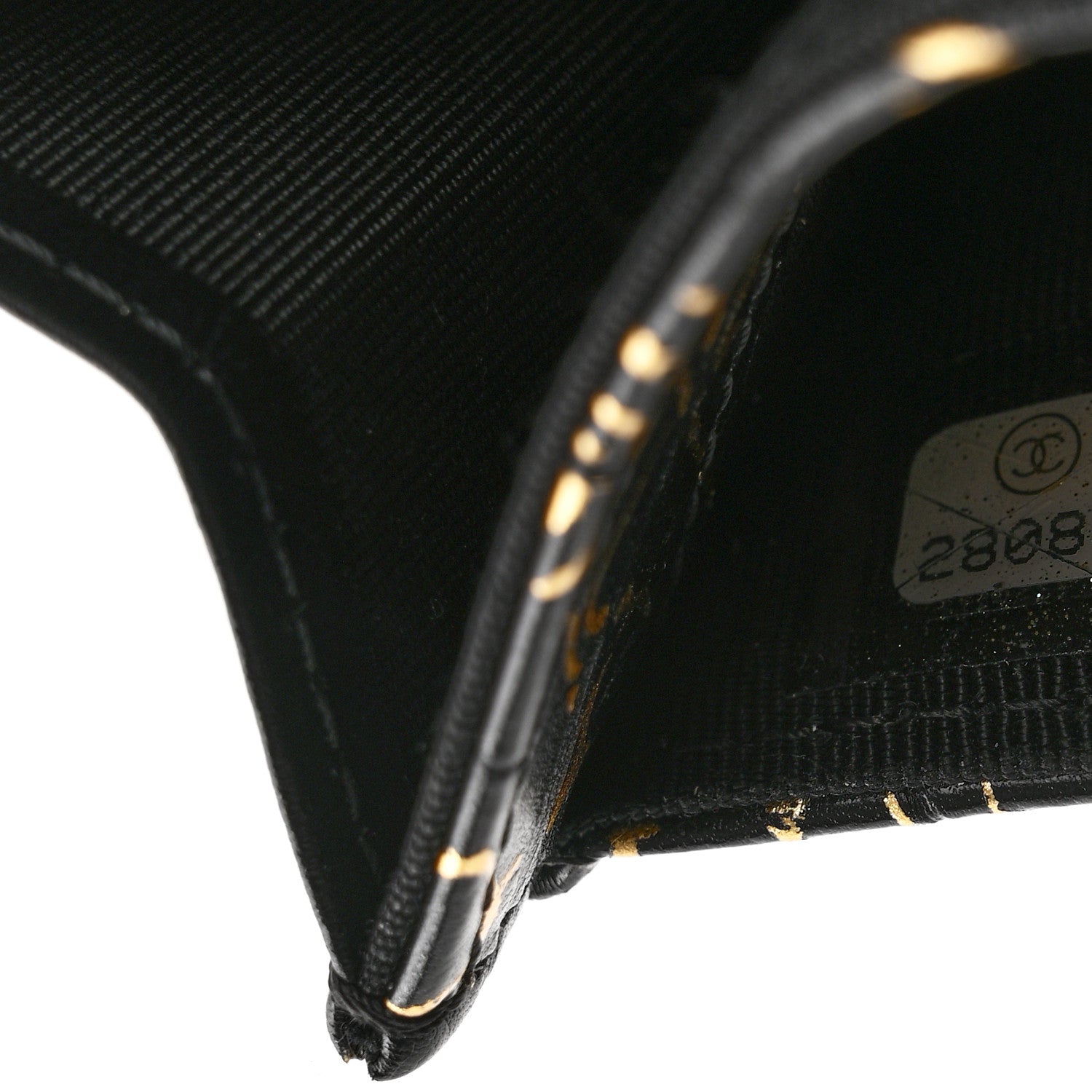 Chanel Calfskin Crocodile Embossed Graffiti 2.55 Cocodile Reissue Flap Card Holder Black Gold 8 of 9