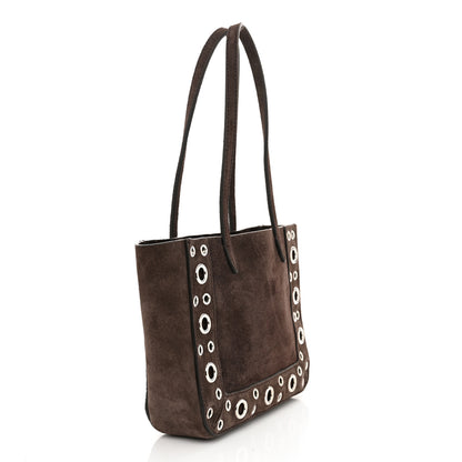 Valentino Garavani Suede Studded Mini Nellcote Shopping Tote Brown 3 of 10