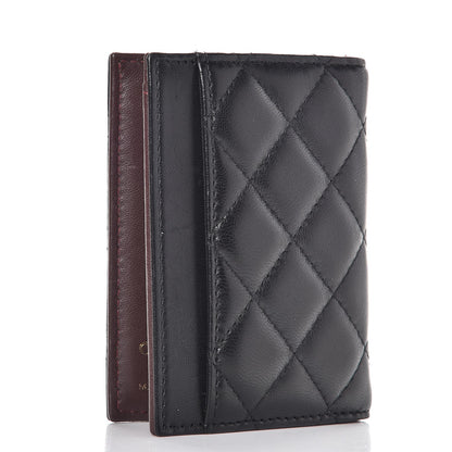 Chanel Lambskin Quilted Card Holder Wallet Black 3 of 8