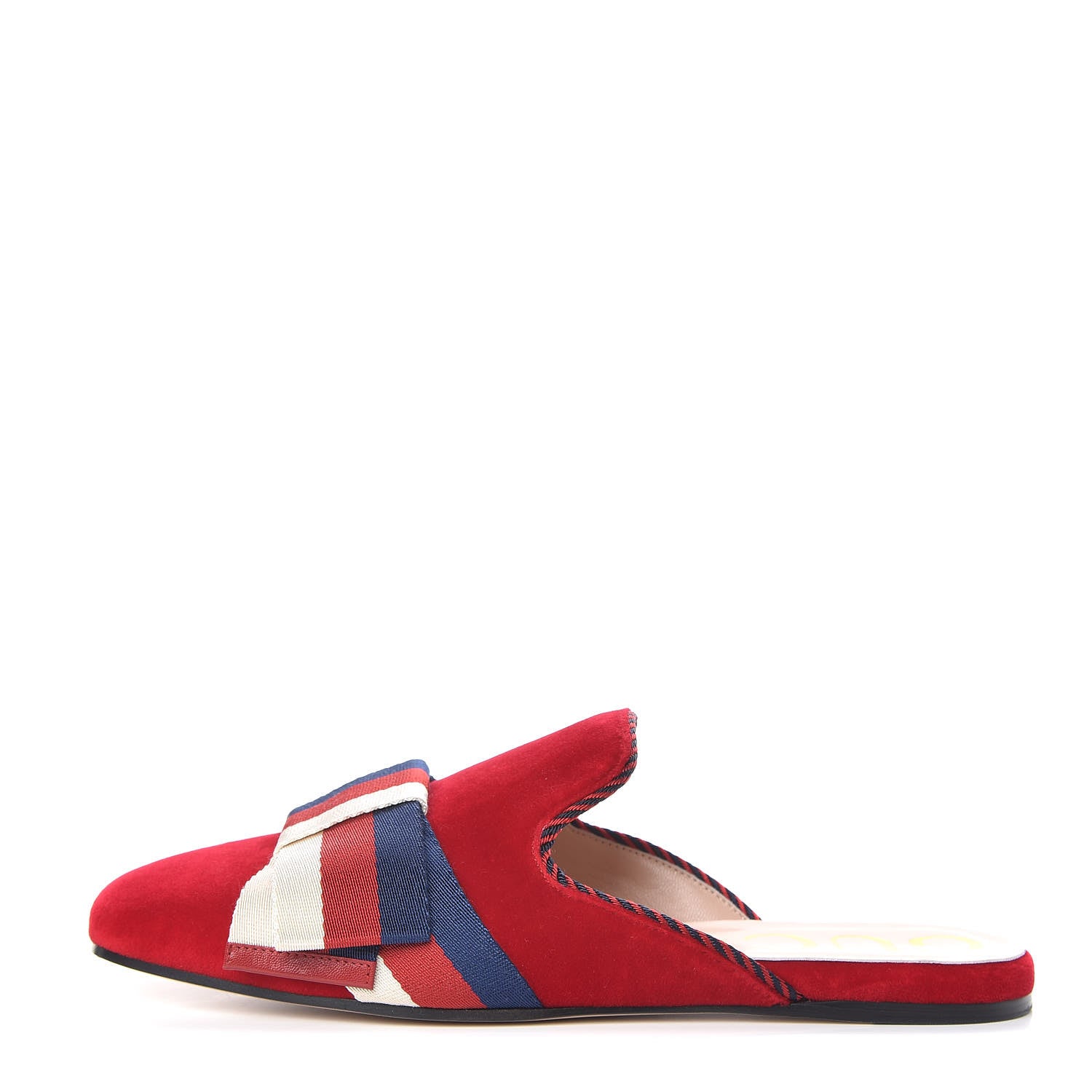 Gucci Velvet Sylvie Bow Slippers 38 Hibiscus Red 2 of 9