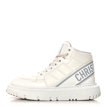 Christian Dior Nylon Fabric Womens D-Player High Top Sneakers 36 White Grey 1 of 11