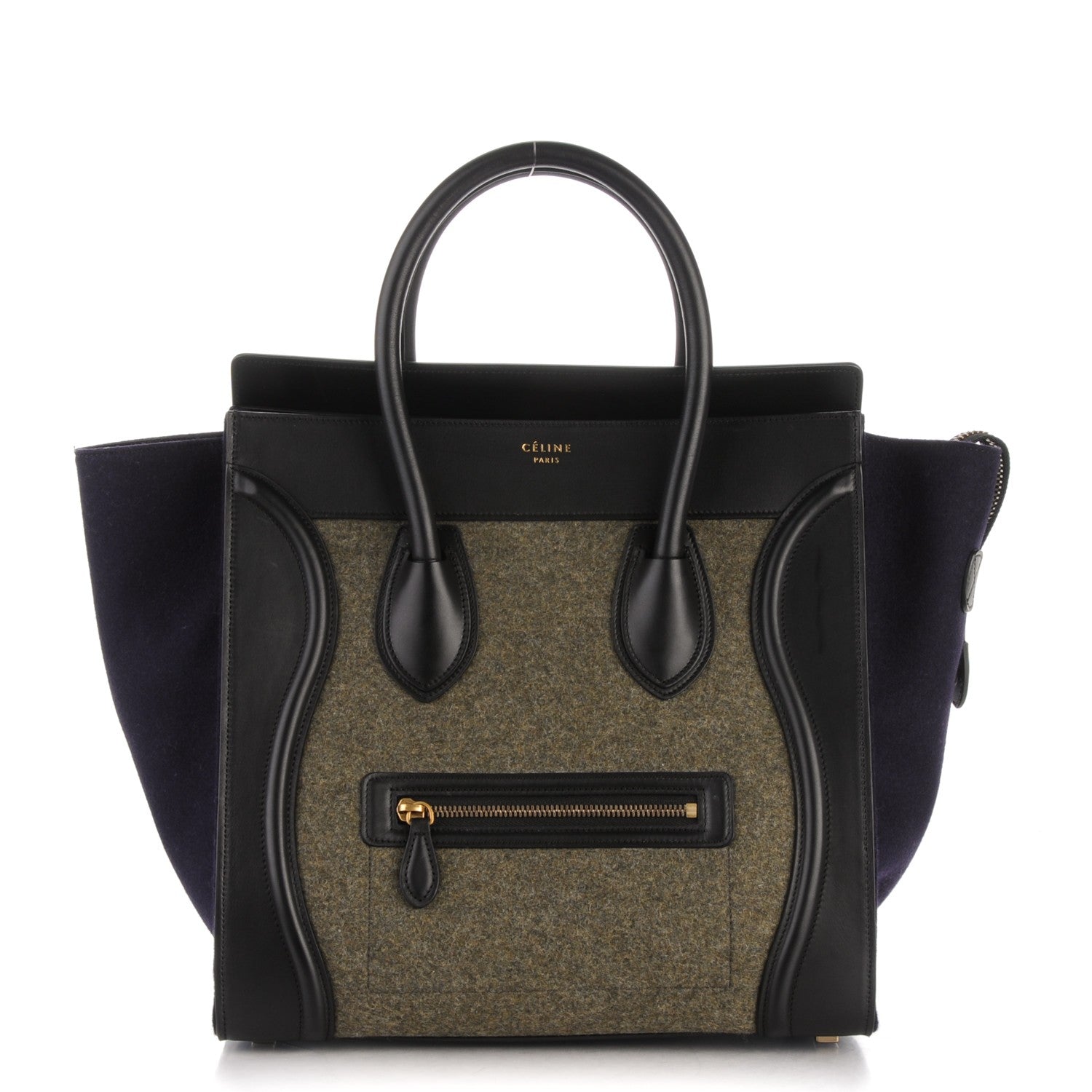 Celine Smooth Calfskin Felt Mini Tri-Color Luggage Khaki 1 of 8