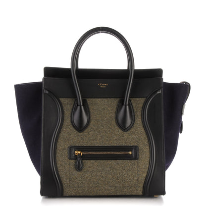 Celine Smooth Calfskin Felt Mini Tri-Color Luggage Khaki 1 of 8