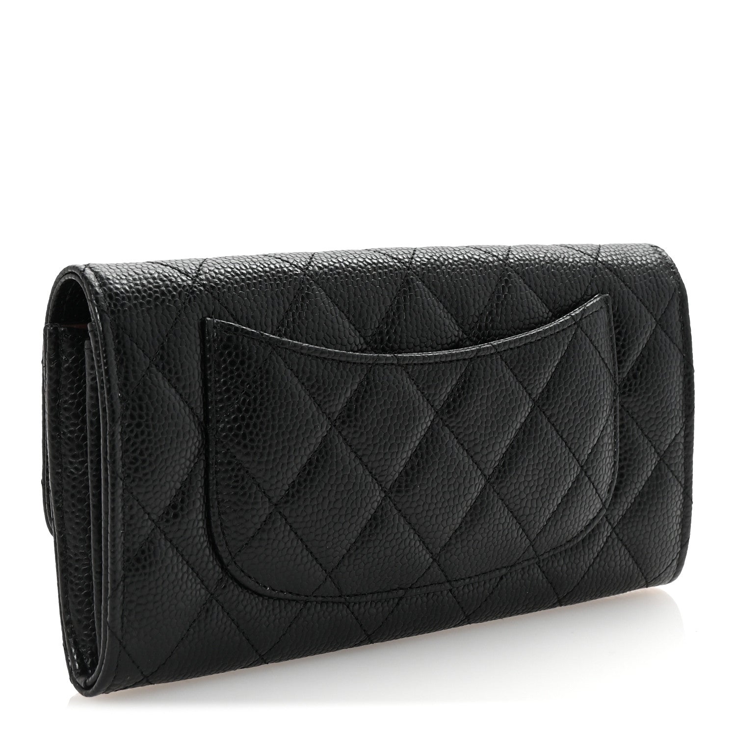Chanel Caviar Quilted Large Gusset Flap Wallet Black 3 of 8
