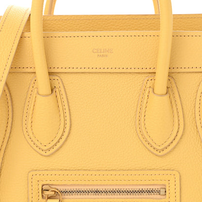 Celine Drummed Calfskin Nano Luggage Pollen 9 of 11
