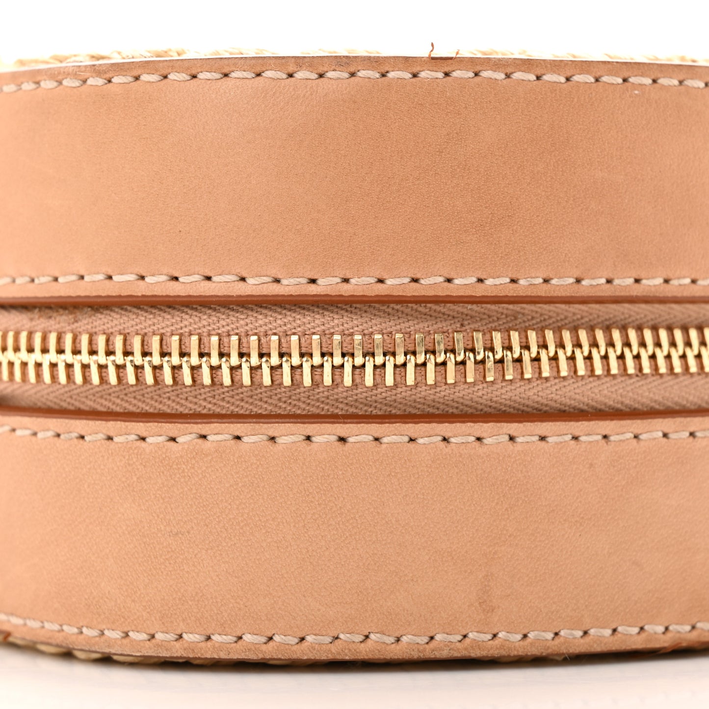 Raffia Calfskin Small Mica Bag Natural Brown Gold