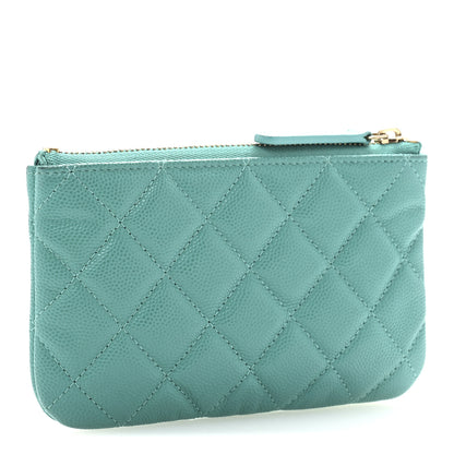 Chanel Caviar Quilted Small Cosmetic Case Turquoise 3 of 8