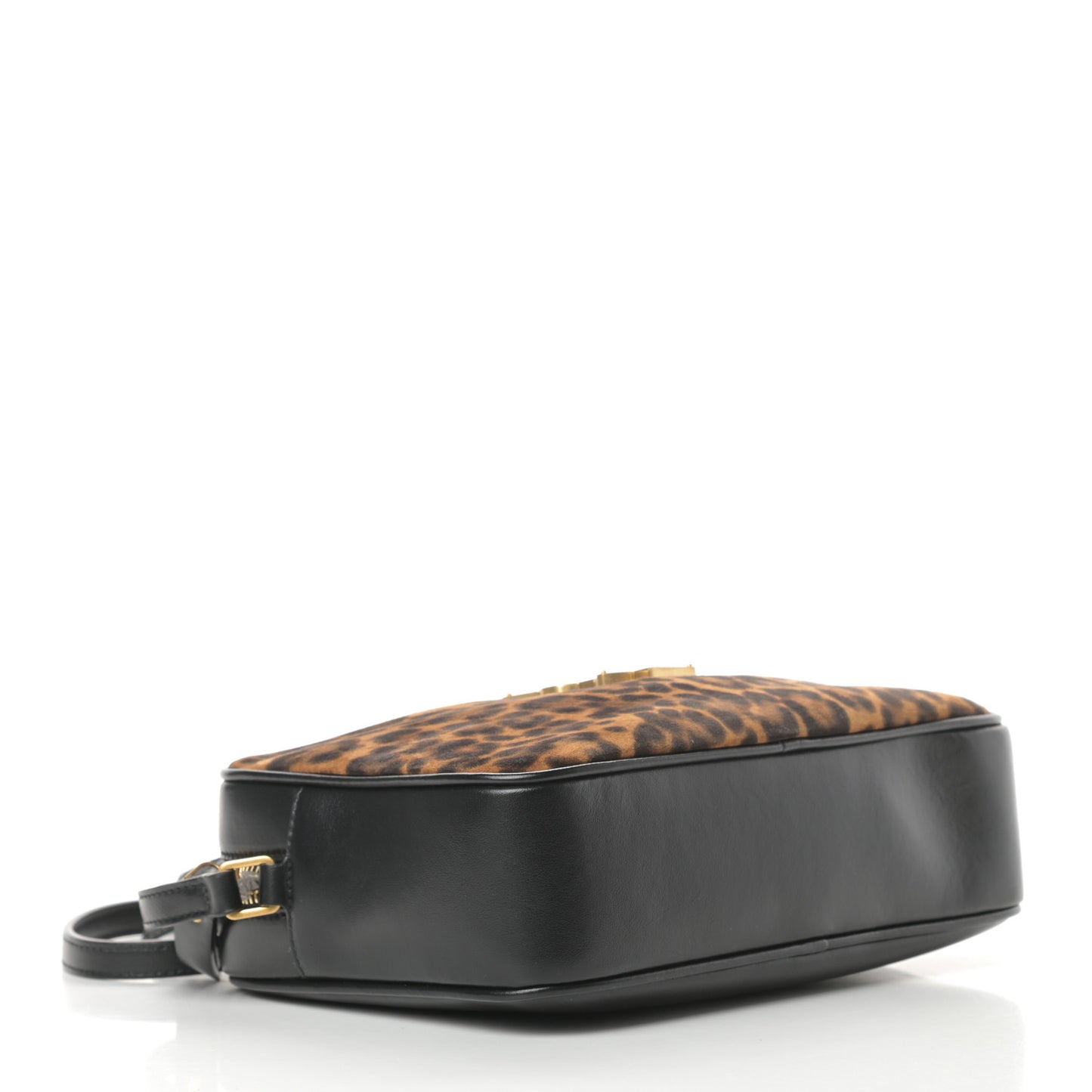 Calfskin Leopard Print Monogram Lou Camera Bag Black