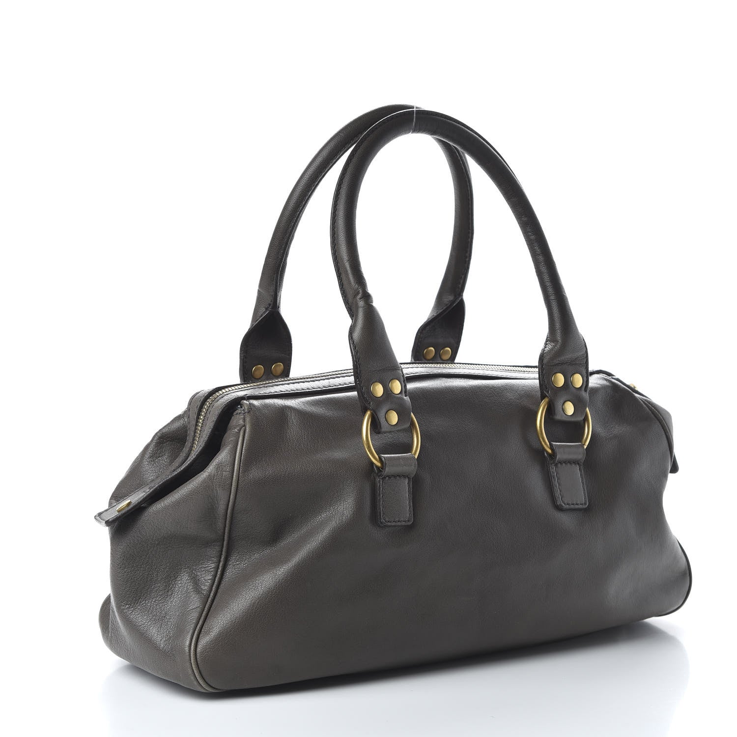 Saint Laurent Sheepskin Muse Bowler Grey 3 of 10