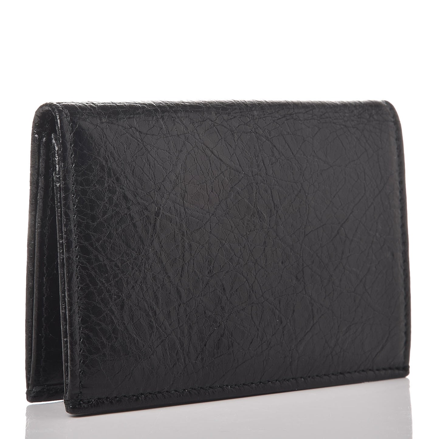 Agneau Giant 12 Silver Hardware Card Case Black