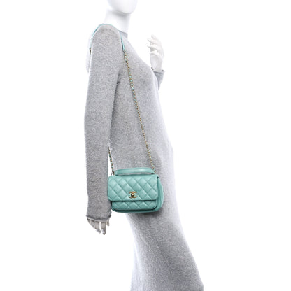 Chanel Calfskin Quilted Top Handle Flap Light Blue 2 of 14