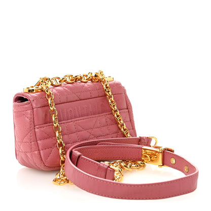 Christian Dior Supple Calfskin Cannage Micro Caro Bag Pink 3 of 9