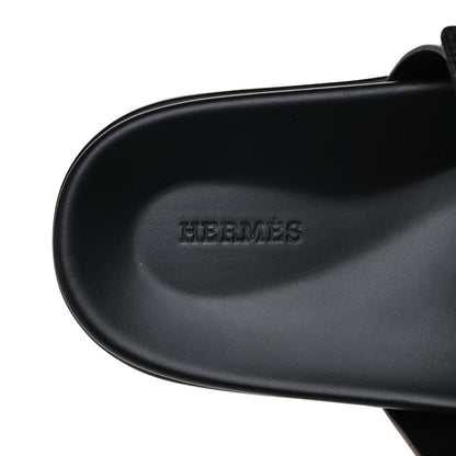 Hermes Calfskin Mens Chypre Sandals 45 Naturel Safari Black 6 of 8
