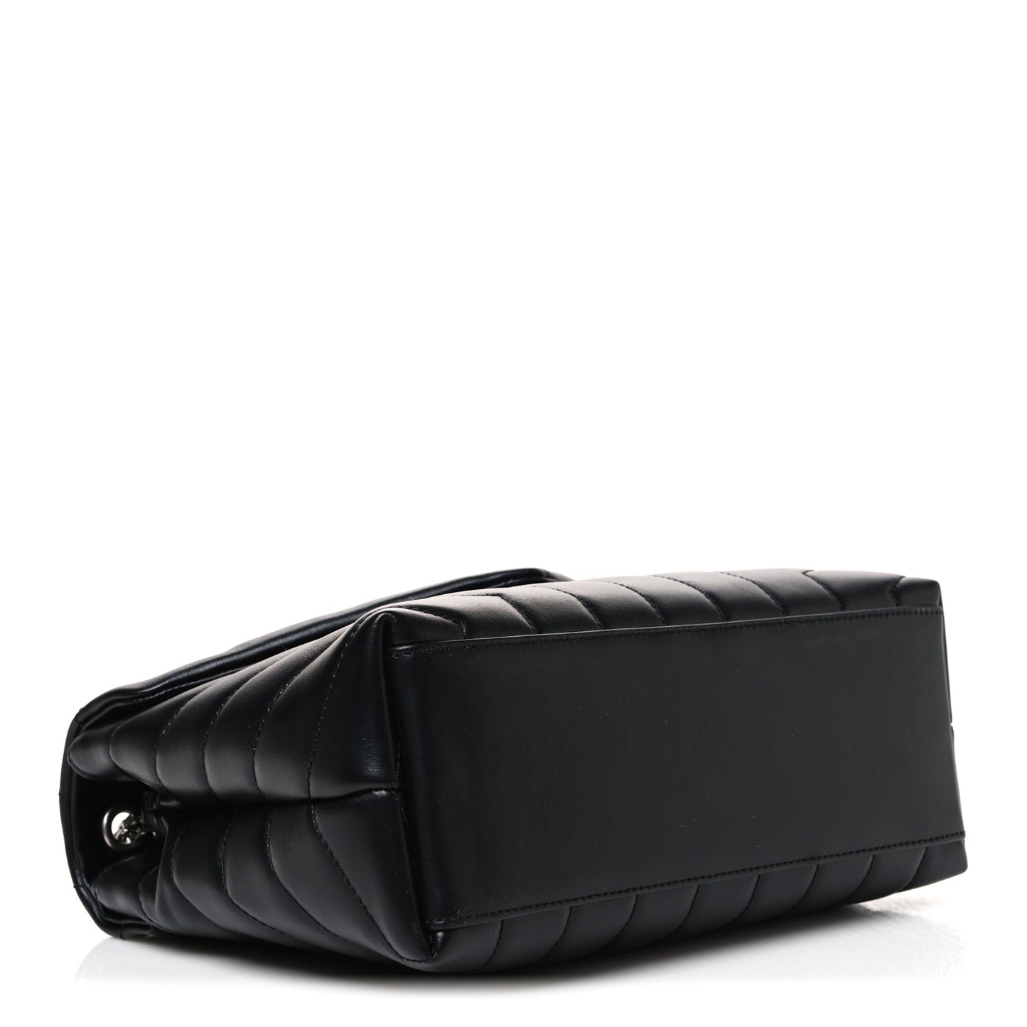 Calfskin Y Quilted Monogram Small Loulou Chain Satchel Black Black