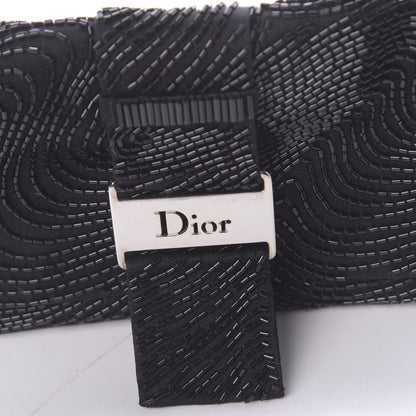 Christian Dior Satin Beaded Flap Clutch Black 10 of 10