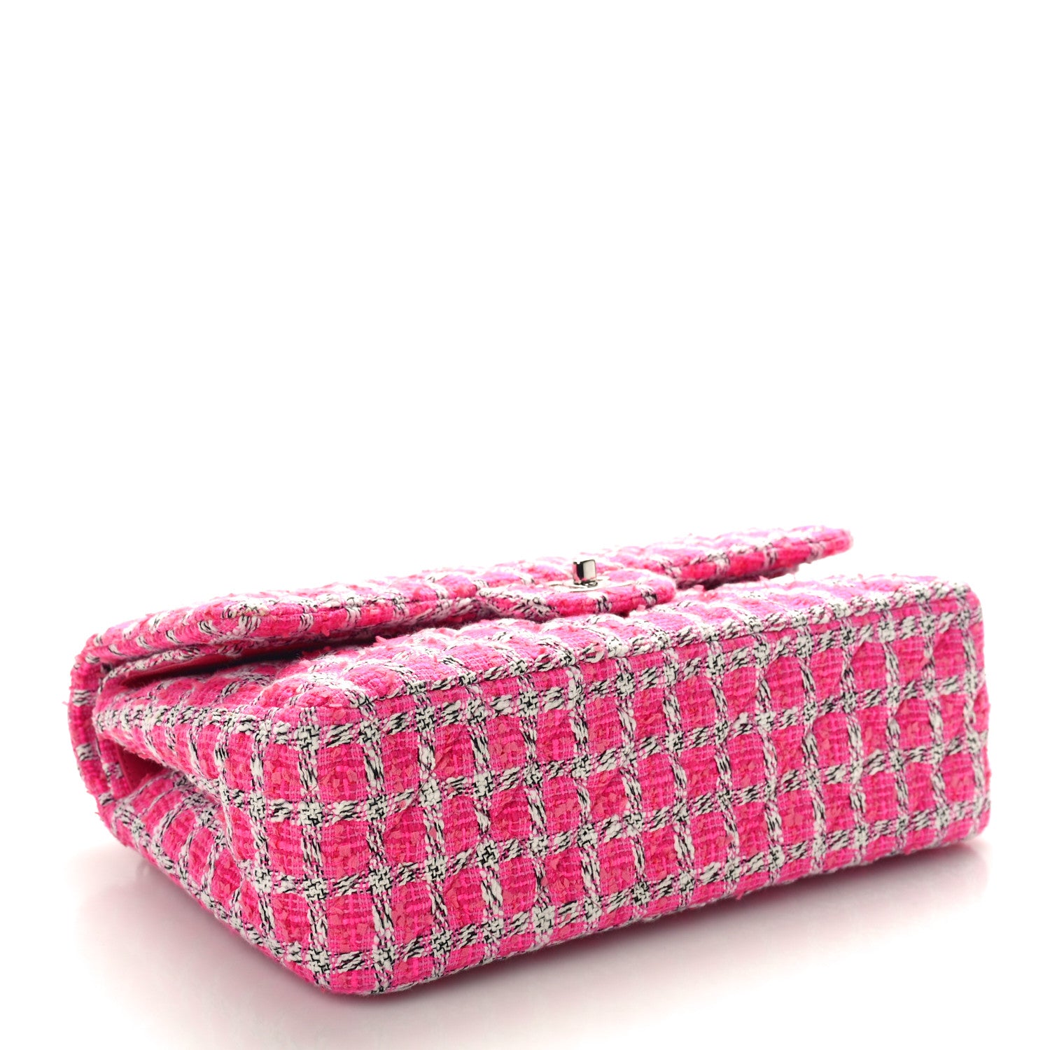 Chanel Tweed Quilted Jumbo Double Flap Hot Pink 4 of 10
