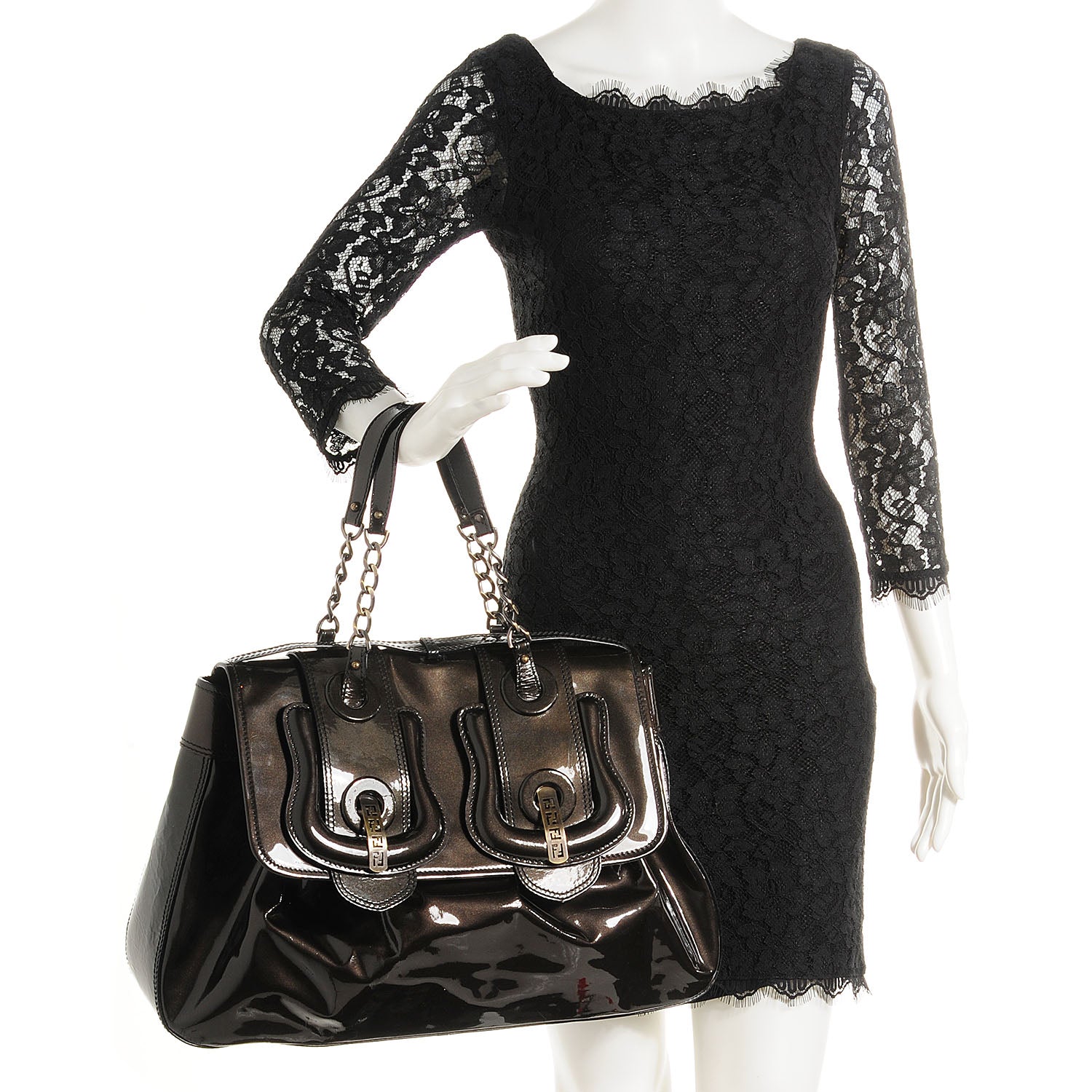 Fendi Patent B Bag Bronze 2 of 10