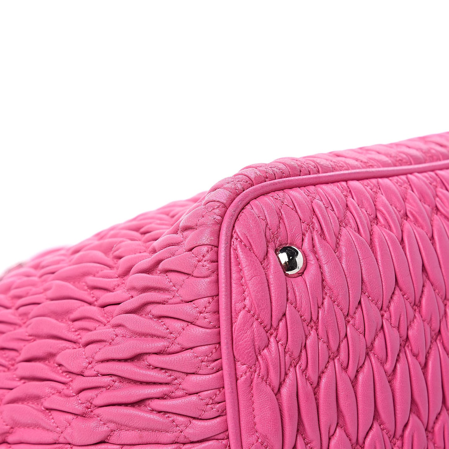 Nappa Matelasse Swarovski Crystal Tote Fuxia