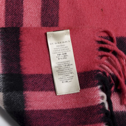 Burberry Cashmere Giant Check Fringe Scarf Rose Pink 4 of 5