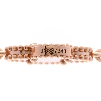 Van Cleef & Arpels 18K Rose Gold Carnelian 20 Motifs Guilloche Vintage Alhambra Necklace 6 of 6