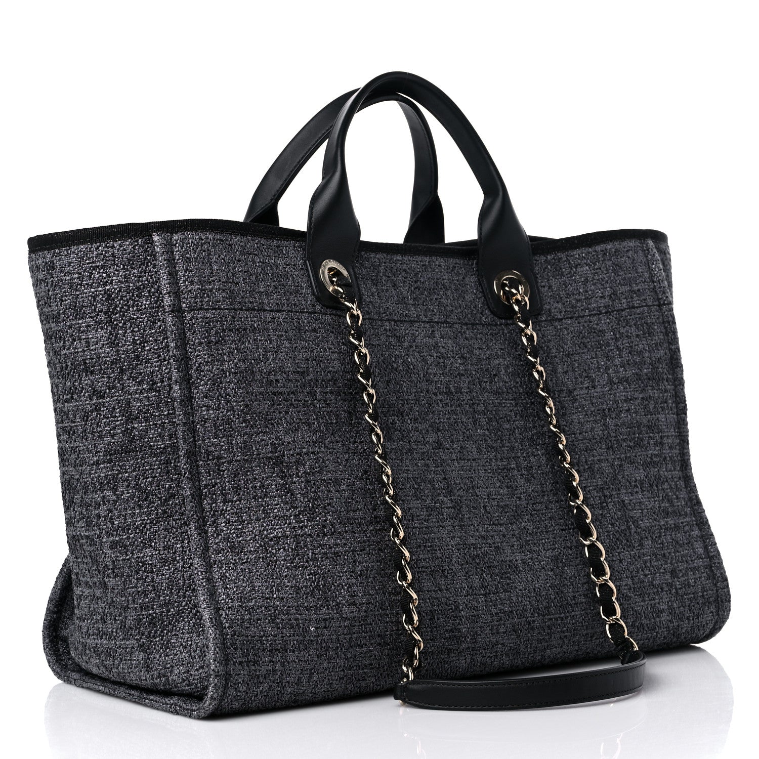 Chanel Lurex Boucle Medium Deauville Tote Black 2 of 8