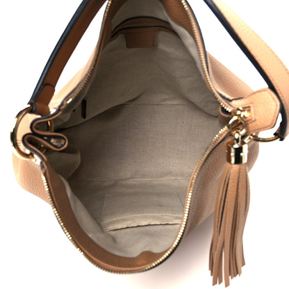 Gucci Pebbled Calfskin Large Soho Hobo Camelia 5 of 11