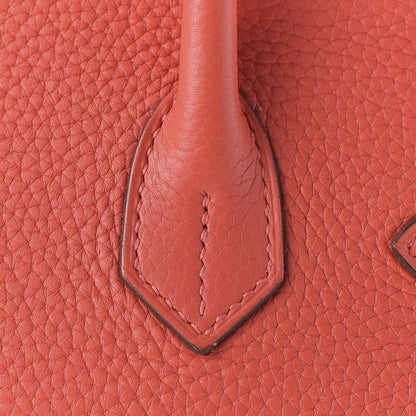 Hermes Taurillon Clemence Birkin 30 Rouge Pivoine 8 of 33