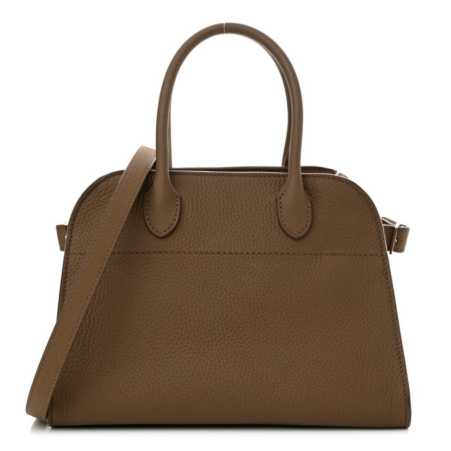 Grained Calfskin Soft Margaux 10 Bag Dark Taupe