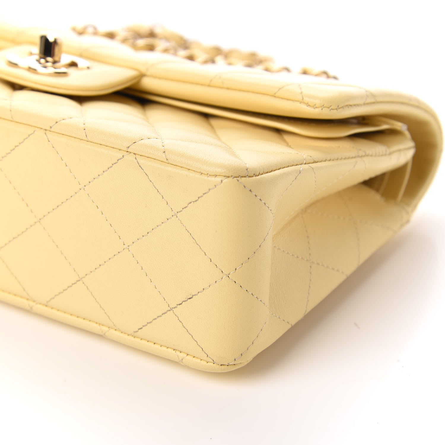Chanel Lambskin Quilted Small Double Flap Yellow 7 of 11