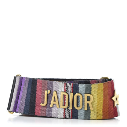Christian Dior Canvas Embroidered Studded Rainbow J’Adior Shoulder Strap 2 of 4