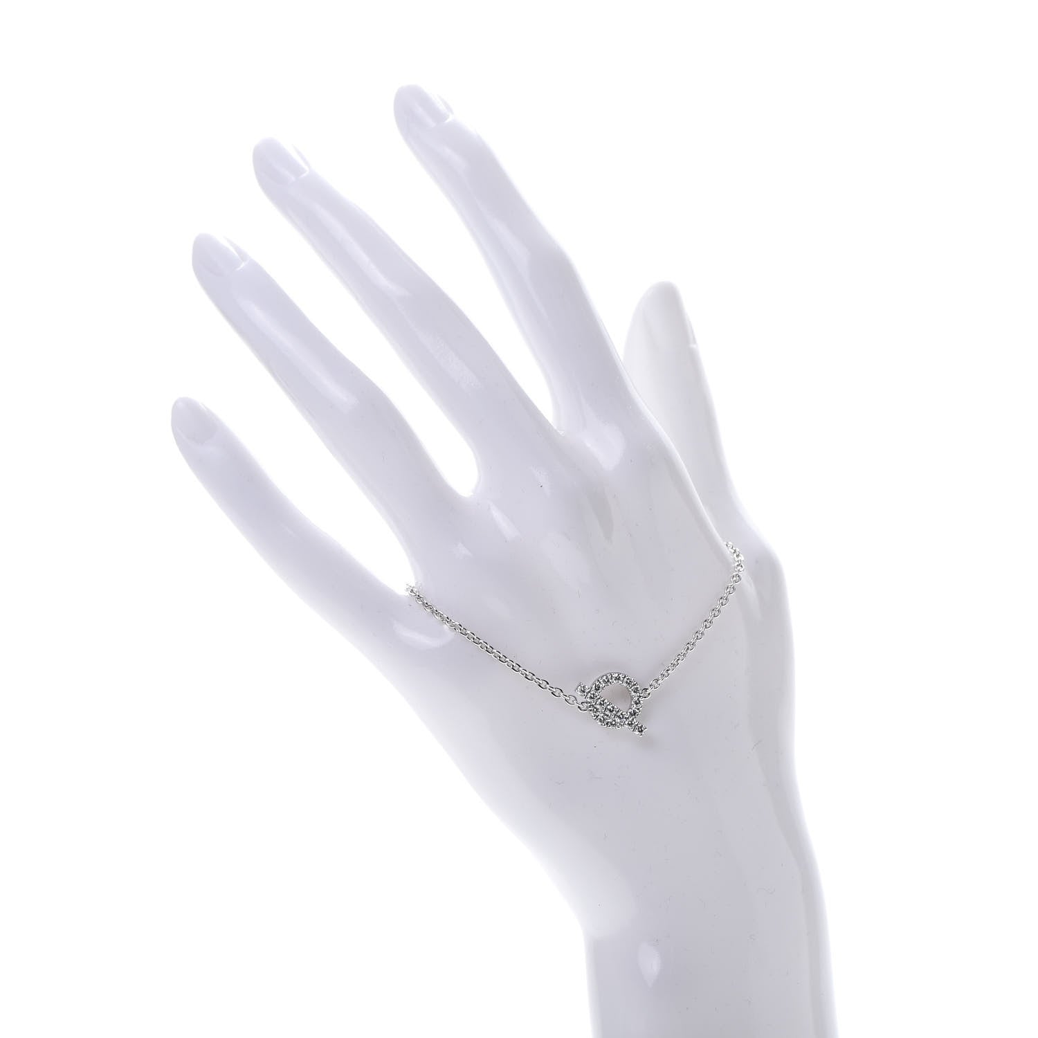 Hermes 18K White Gold Diamond Finesse Bracelet SH 2 of 5