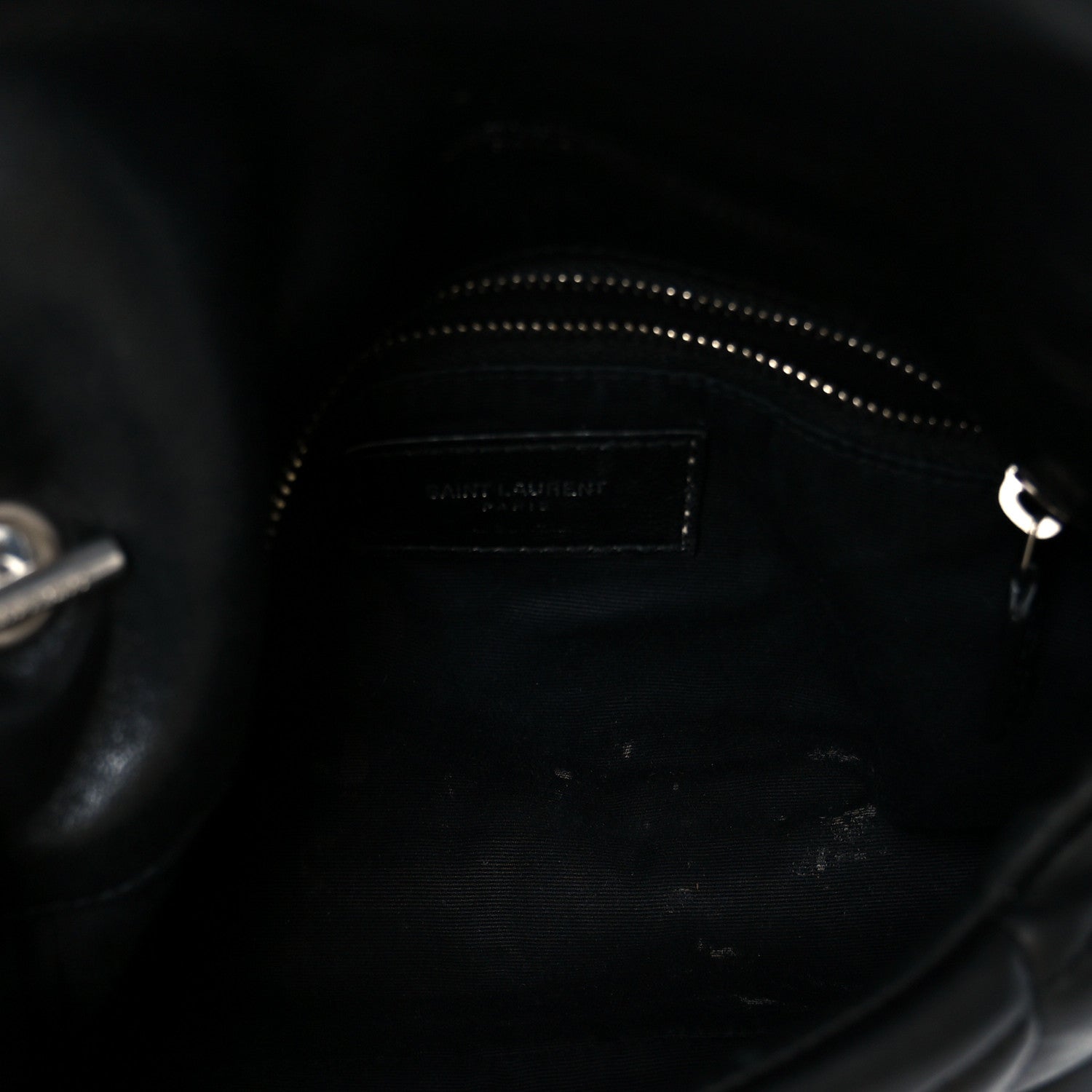 Saint Laurent Lambskin Quilted Toy Loulou Puffer Monogram Chain Satchel Black 5 of 11