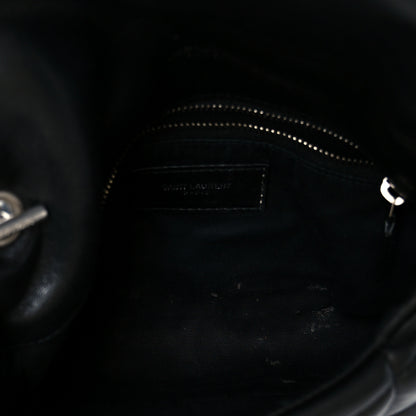 Saint Laurent Lambskin Quilted Toy Loulou Puffer Monogram Chain Satchel Black 5 of 11