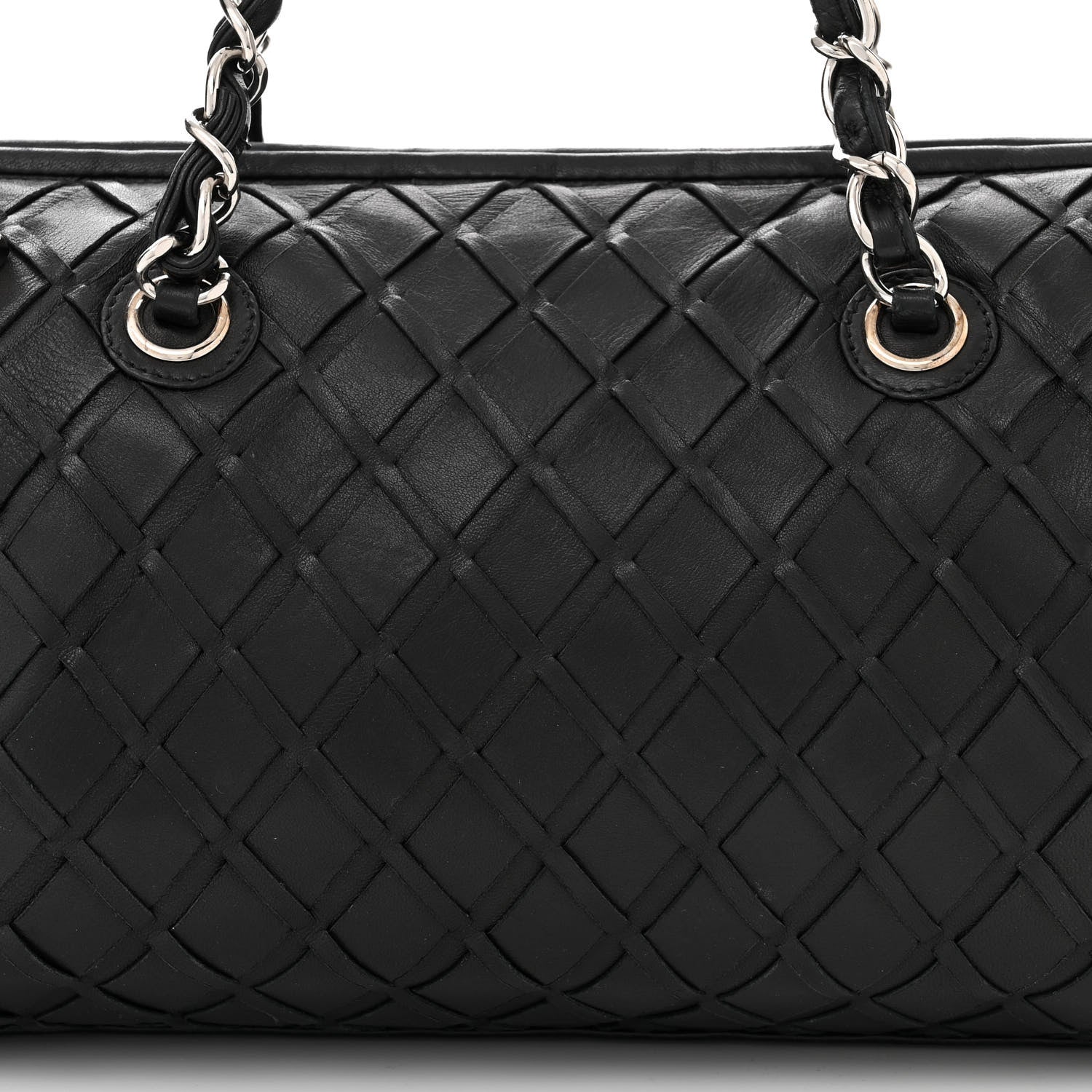 Chanel Lambskin Woven Medium Ultimate Soft Sombrero Bag Black 8 of 12