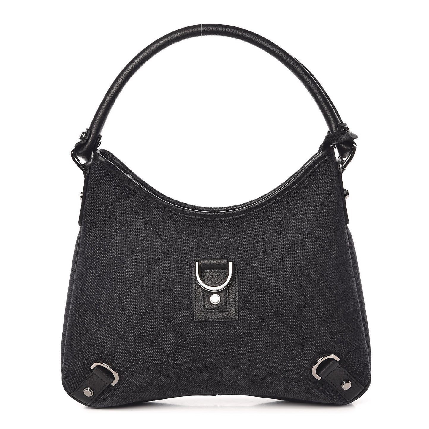 Denim Monogram Abbey D Ring Hobo Black
