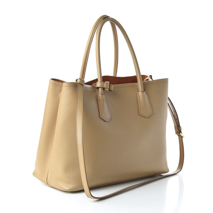 Prada Saffiano Cuir Medium Double Bag Noisette Papaya 3 of 13