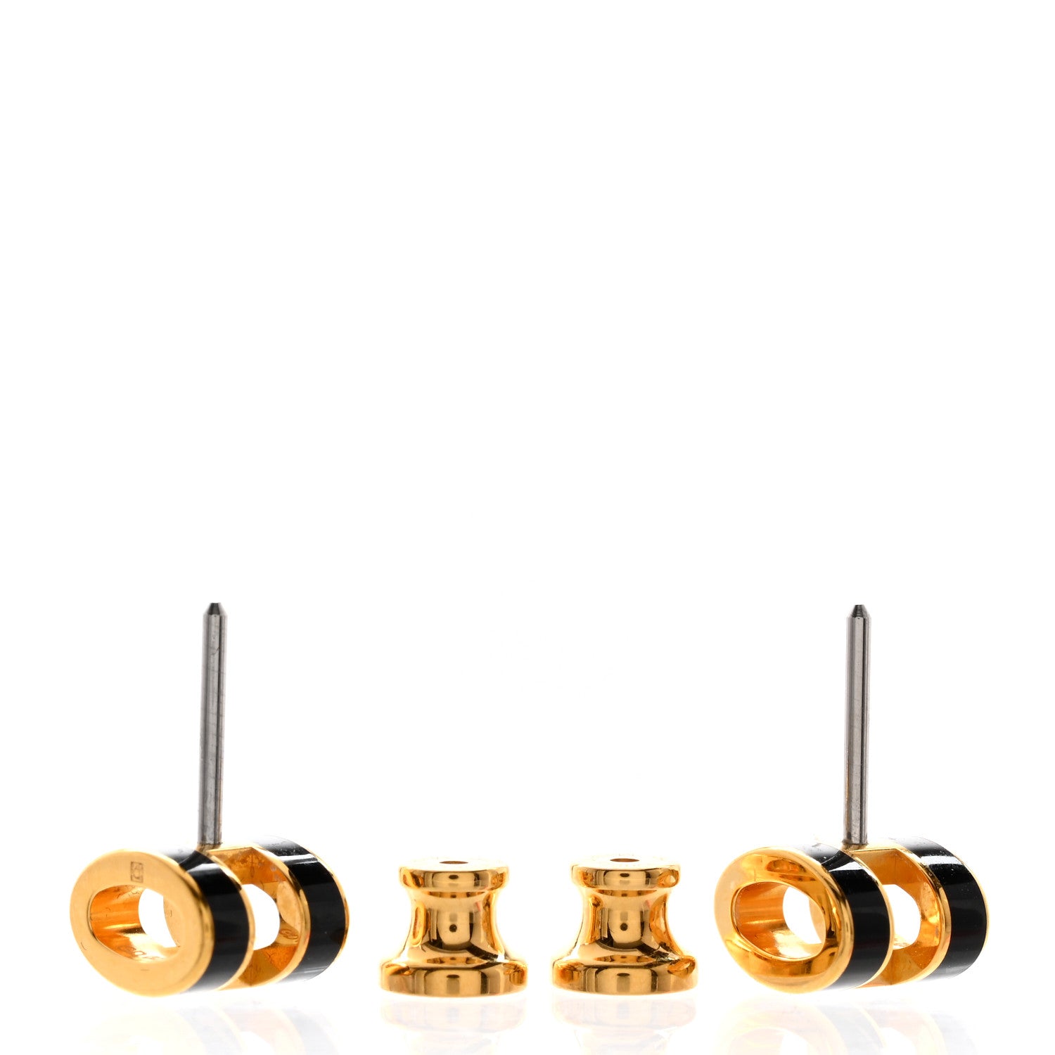 Hermes Gold Lacquered Mini Pop H Earrings Black 3 of 7