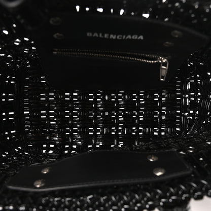 Balenciaga Varnished Faux Calfskin Braided XS Bistro Basket Black 5 of 9