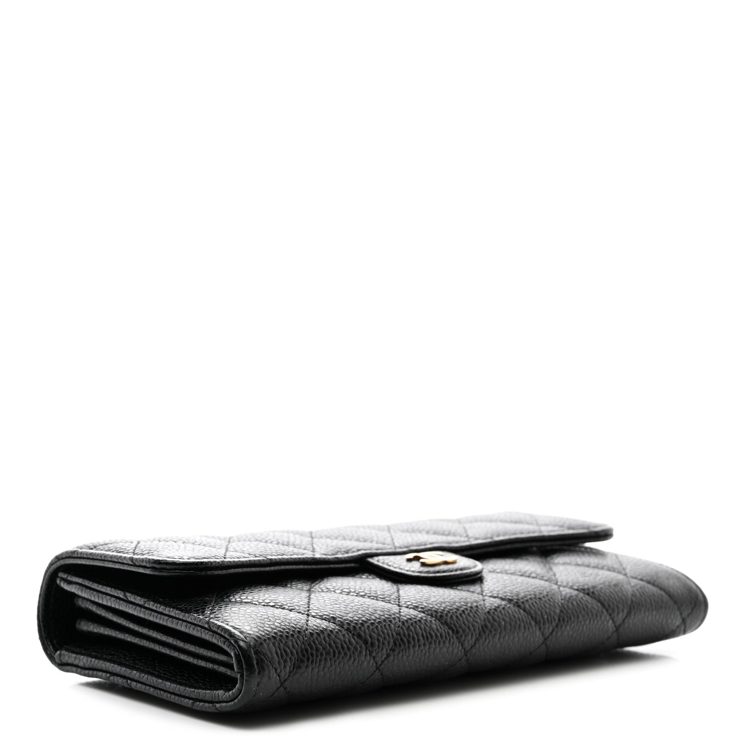 Chanel Caviar Quilted Large Gusset Flap Wallet Black 4 of 9