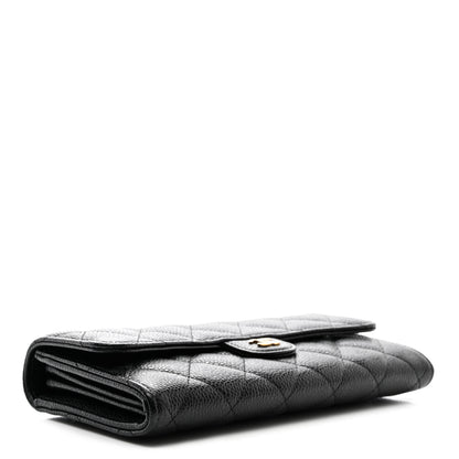 Chanel Caviar Quilted Large Gusset Flap Wallet Black 4 of 9