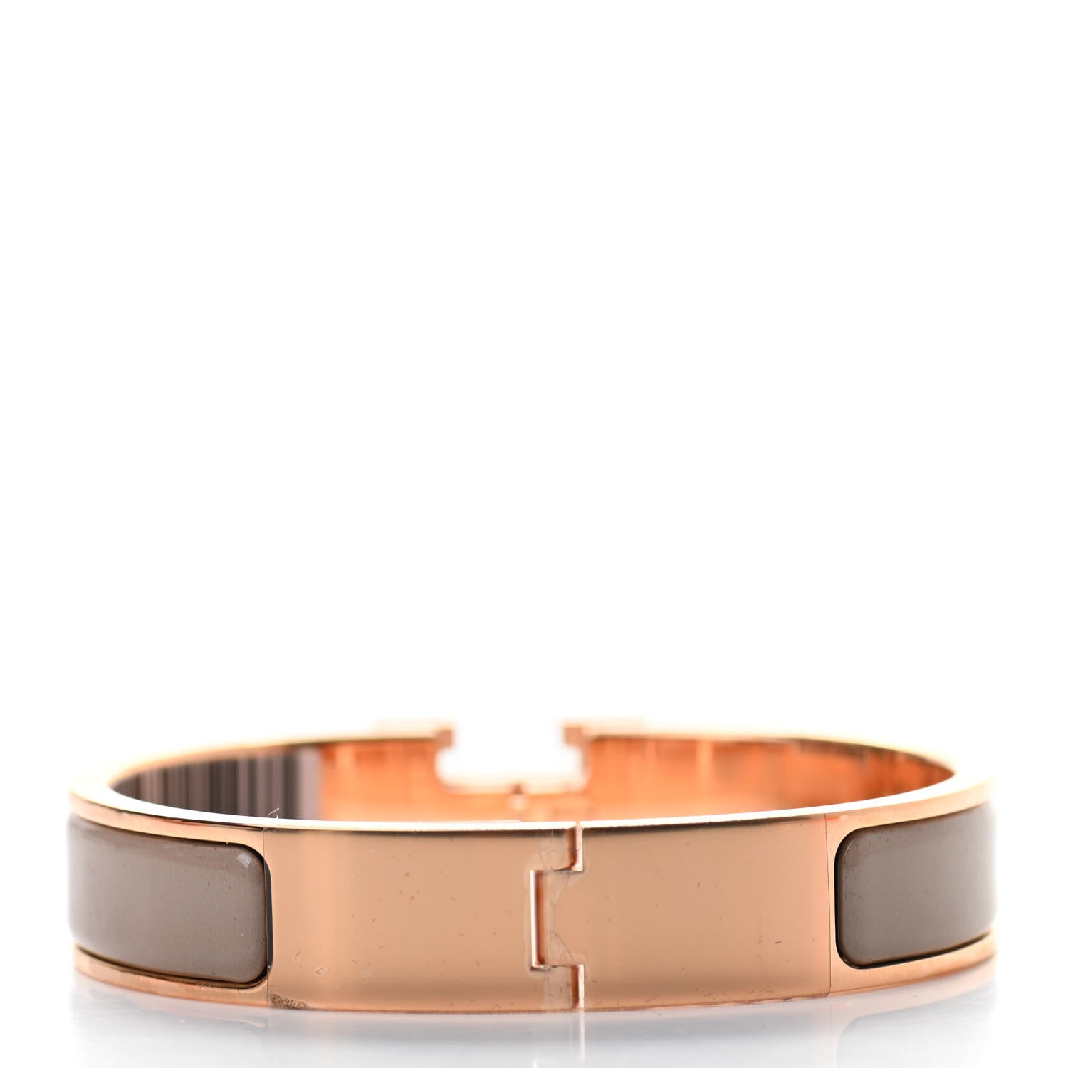 Hermes Enamel Narrow Clic Clac H Bracelet PM Marron Glace 3 of 5