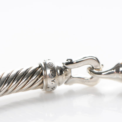 David Yurman Sterling Silver Diamond 5mm Cable Buckle Bracelet 4 of 6