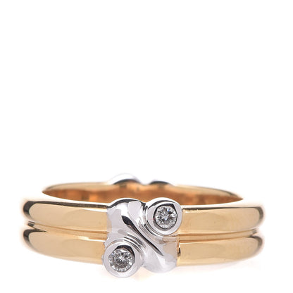 Tiffany 18K Yellow White Gold Diamond Signature X Ring 49 4.75 1 of 6
