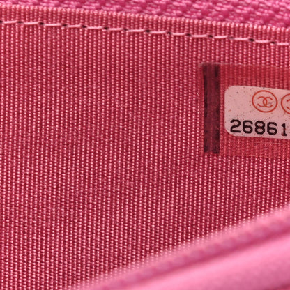Chanel Caviar Quilted Boy Small Zip Around Wallet Pink 8 of 10