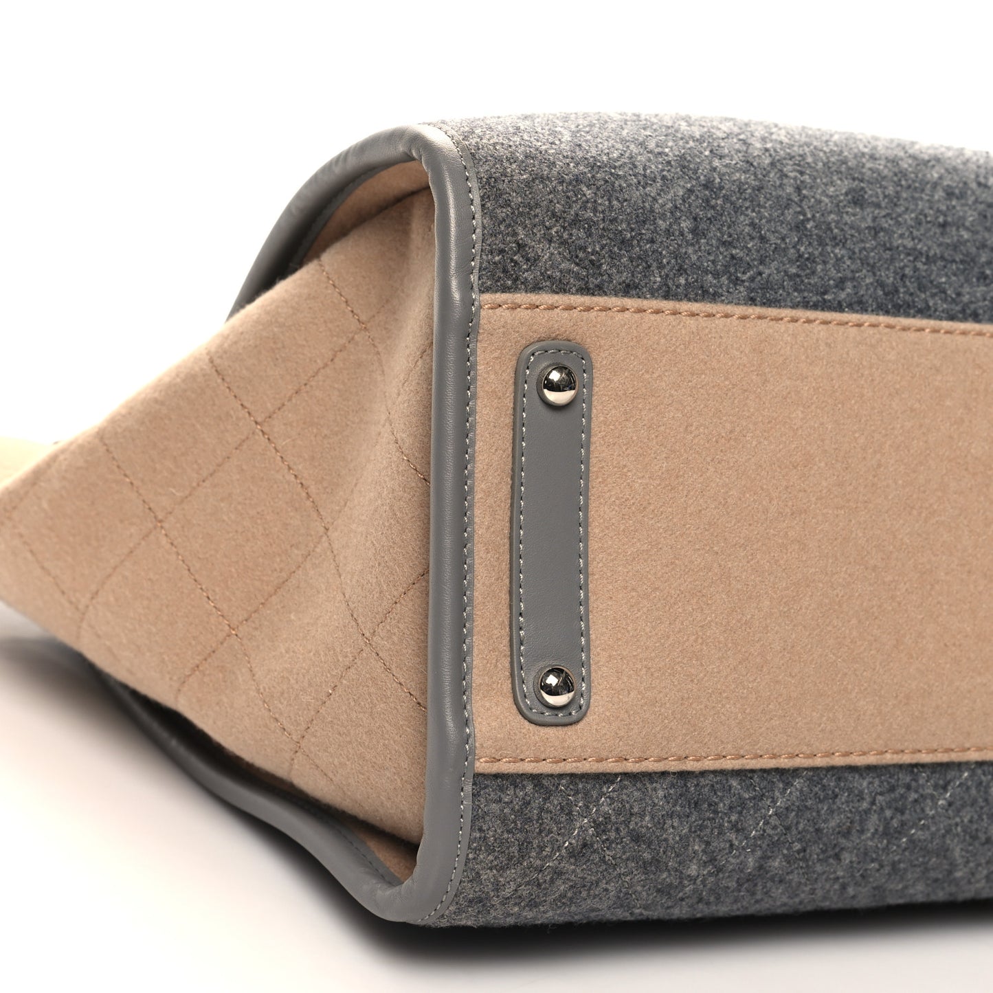 Wool Felt Large Deauville Tote Grey Beige