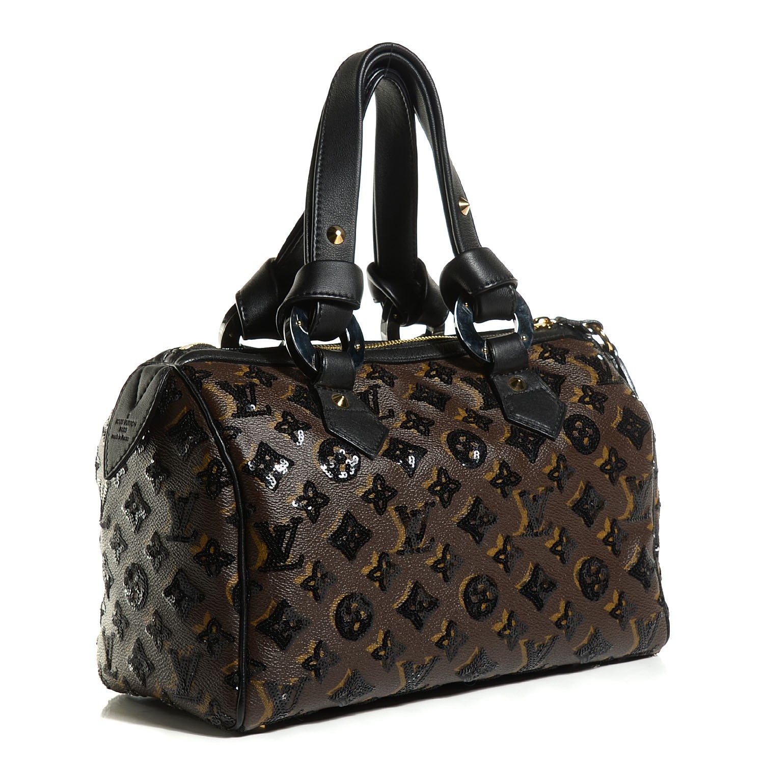 Louis Vuitton Monogram Sequins Eclipse Speedy 28 Black 3 of 9