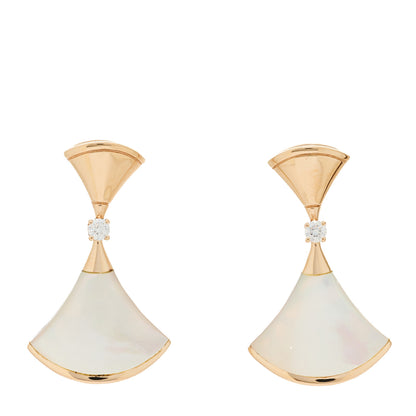 Bulgari 18K Rose Gold Diamond Mother of Pearl Divas' Dream Earrings 1 of 4