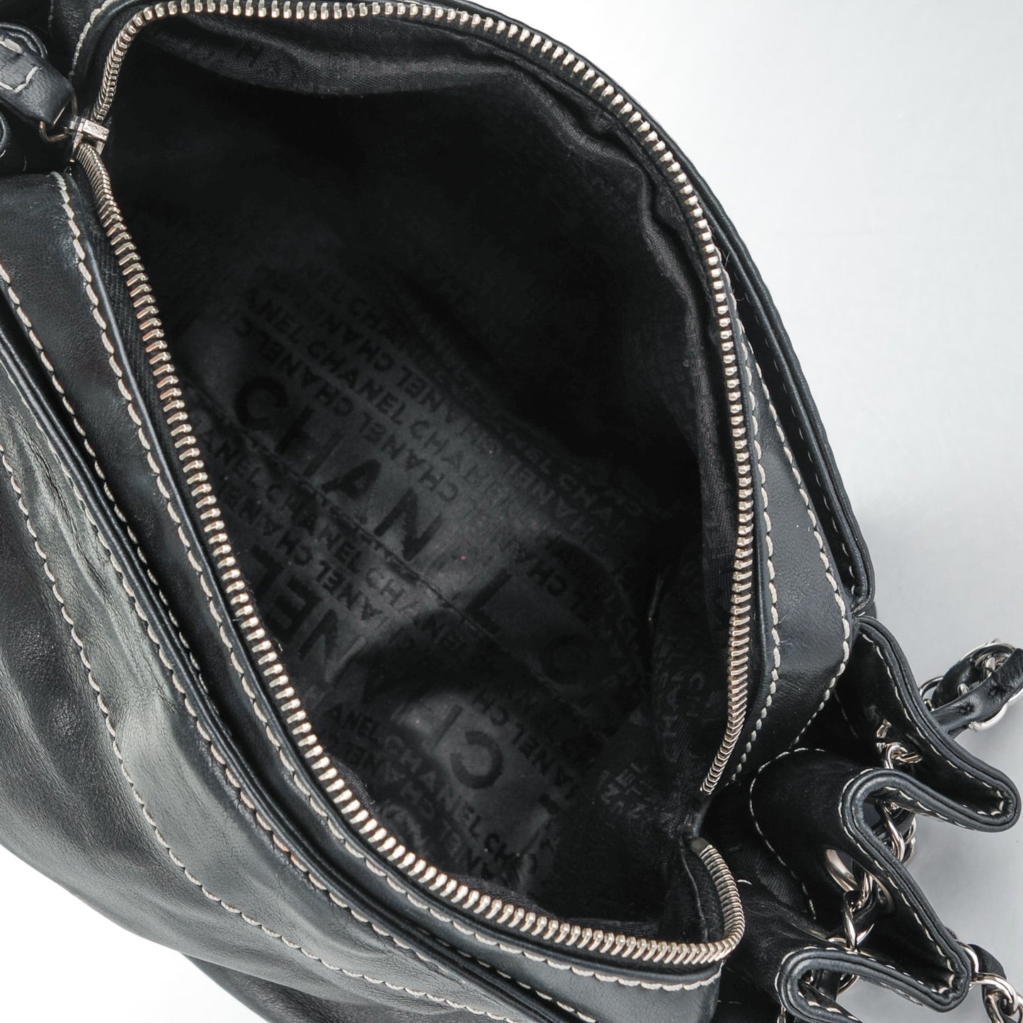 Lambskin Lax Accordion Hobo Black