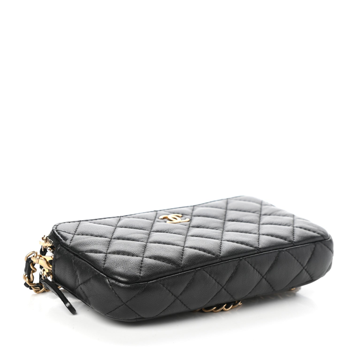 Chanel Calfskin Quilted Small Graffiti Clutch With Chain Black 4 of 9